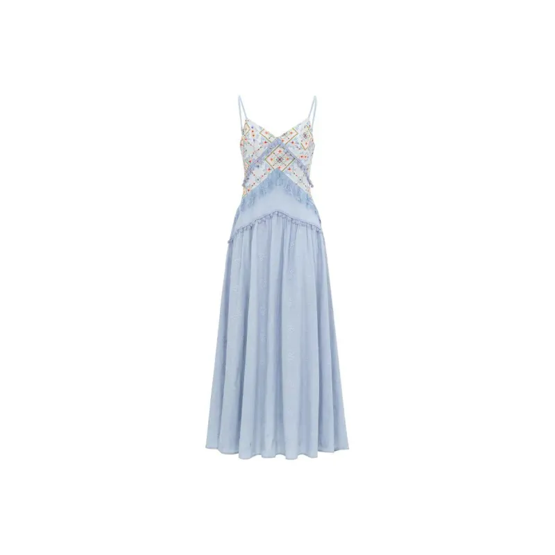 ABCMININ Slip Dresses Women's Blue-0