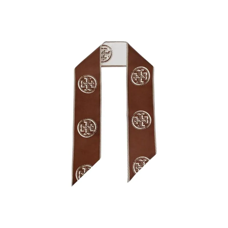 TORY BURCH Monogrammed Silk Scarf-0