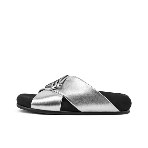 KMD Rubber Sole Metal Quiet Slide Slippers Women's