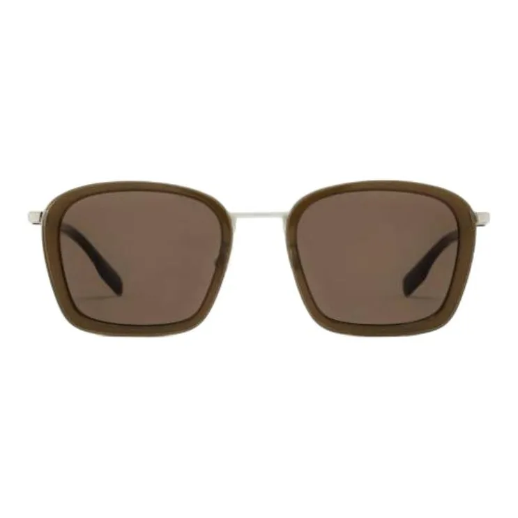 Alexander McQueen Metal Square Sunglasses Men's Tea Brown-1