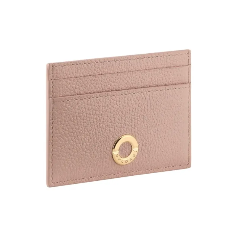 BVLGARI Cow Leather Card Holder Women's Pink-0