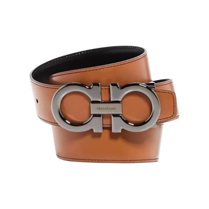 FERRAGAMO Leather Belts Men's Brown 3.5CM-2
