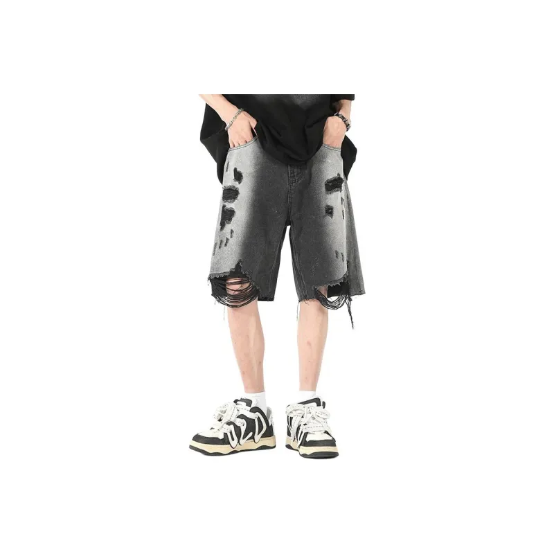 CLOR Denim Shorts Unisex Black-0