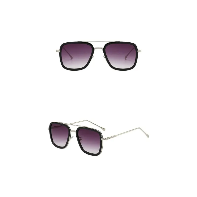 JEANSWEST Plastic Metal Square Sunglasses Unisex-6