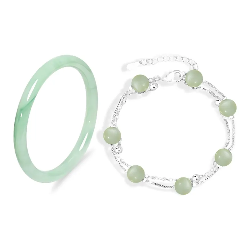MOREL Colored Glaze Jade Bracelets Unisex-6