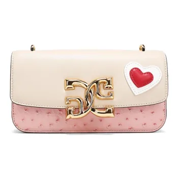 COOGI Cow Leather Small Square Bag Shoulder Bag Crossbody Bag Medium Size Women's Pink