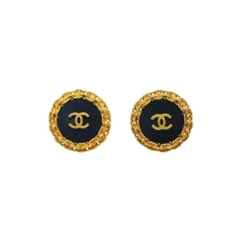CHANEL 1993 Button Clip on Earrings