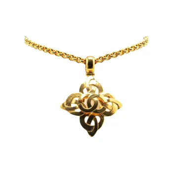 CHANEL 1997 Plated Cc Pendant Necklace Costume Necklace