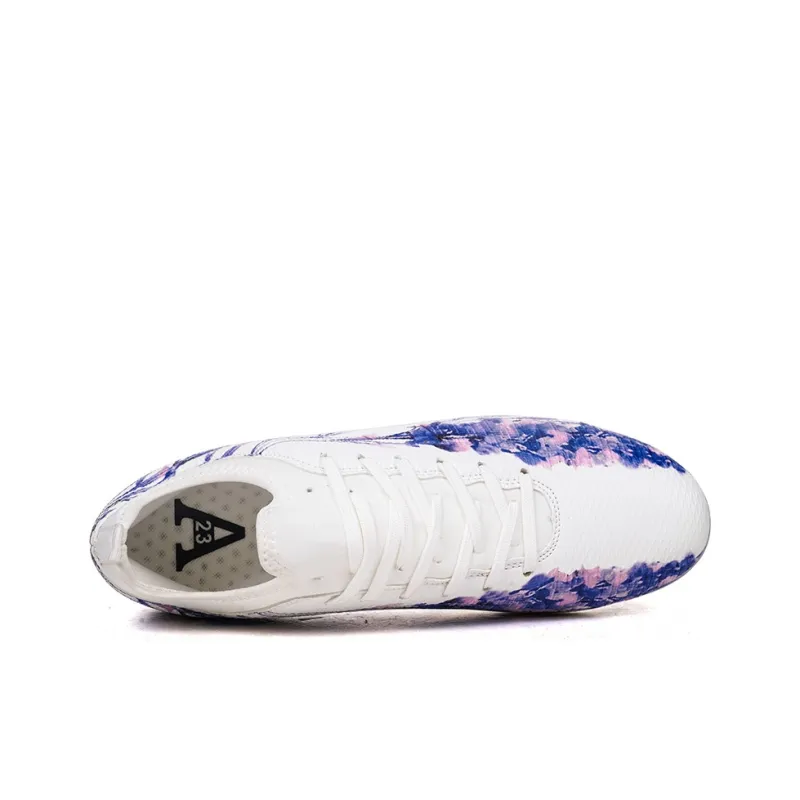 Sportful Soccer Shoes Men Low Top White Blue Long Studs/White Purple Long Studs-2