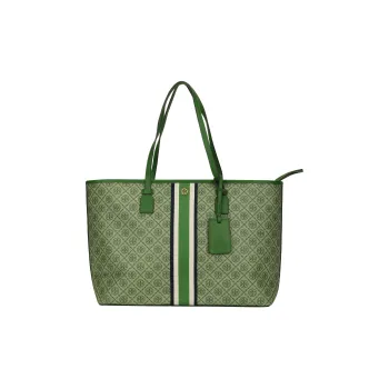 TORY BURCH T Monogram Coated Canvas Shoulder Bags Tote Bag Shopping Bag Handbag Regular Women's Green