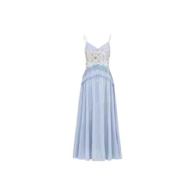 ABCMININ Slip Dresses Women's Blue-1
