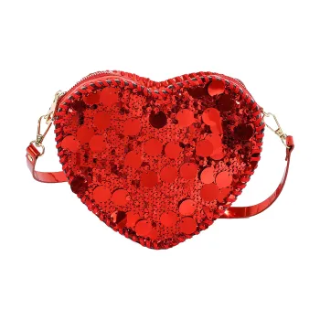 ZAVC Sequins Heart Shaped Bag, Crossbody Bag, Shoulder Bag Women's Multicolor
