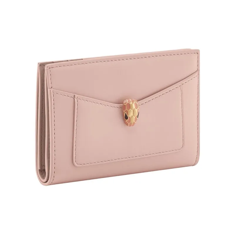 BVLGARI Serpenti Forever Calfskin Card Holder Women's Pink-0