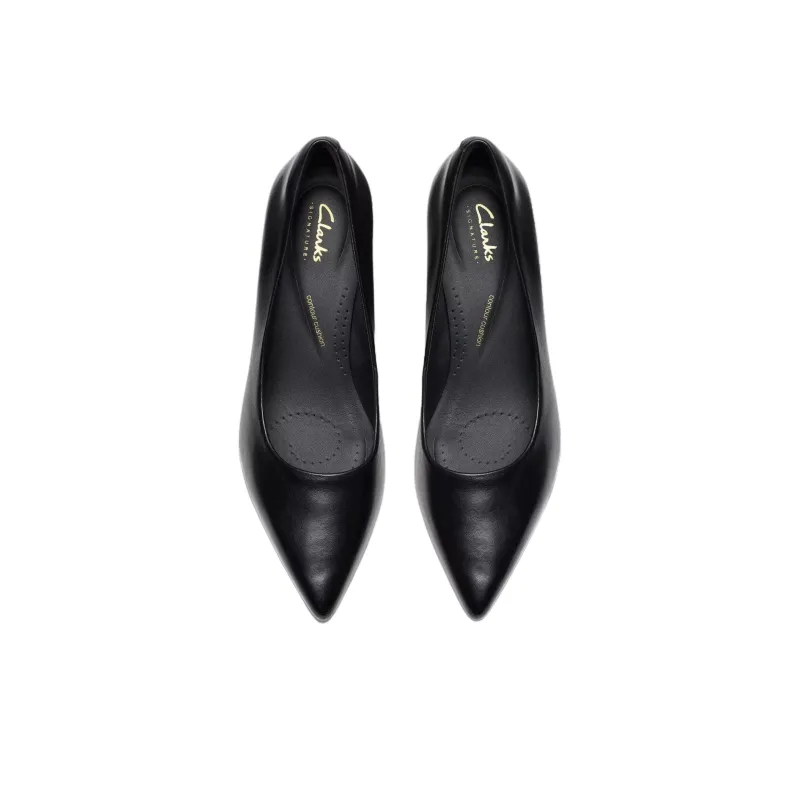 Clarks Zarey Court Slim Heel High Heels 5.5cm Women's Black-3