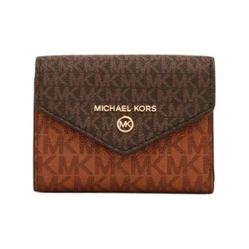 MICHAEL KORS Leather Trim Wallet Unisex Brown