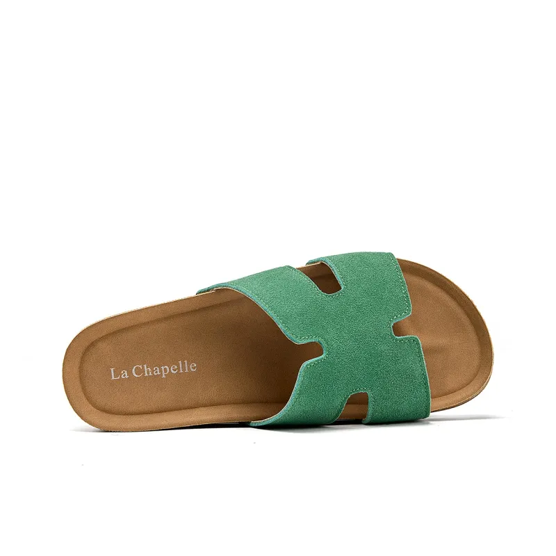 La Chapelle Abrasion Resistant One Strap Slippers Women's Green-3