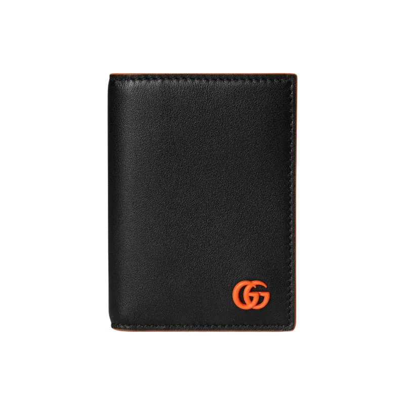 GUCCI GG Marmont Leather Card Holder Men's Black-0