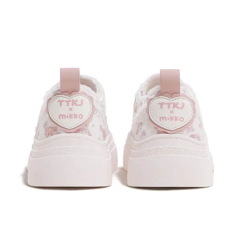 TTKJ Low Top Skateboard Shoes Women's Cream White-3