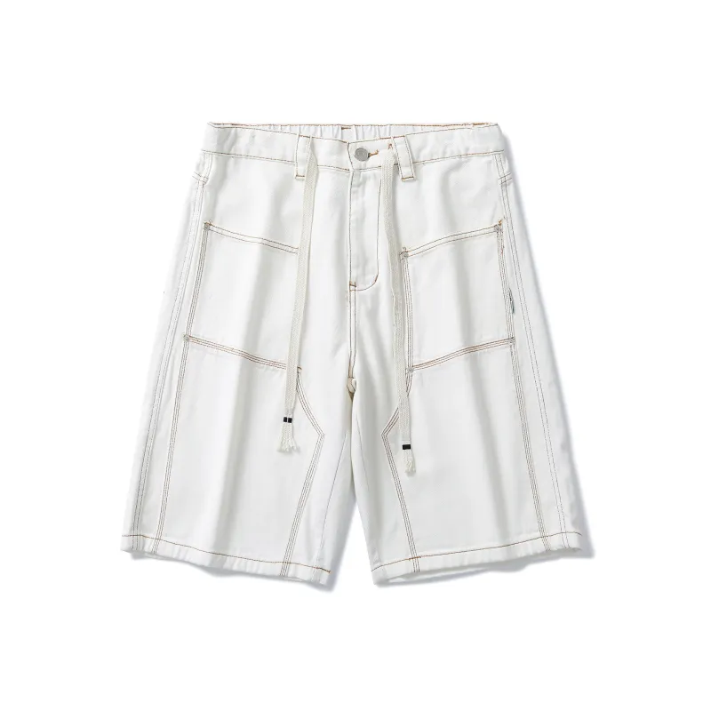 SANTASTIC Denim Shorts Unisex White-0