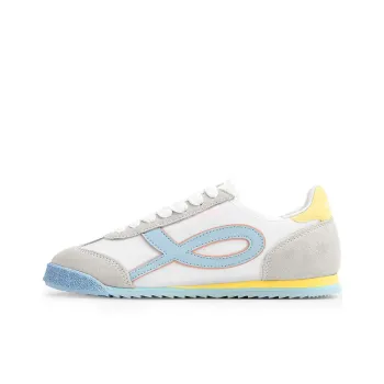 GLO BULL Slip Resistant, Abrasion Resistant, Breathable Low Top Casual Shoes Women's White Blue Gray