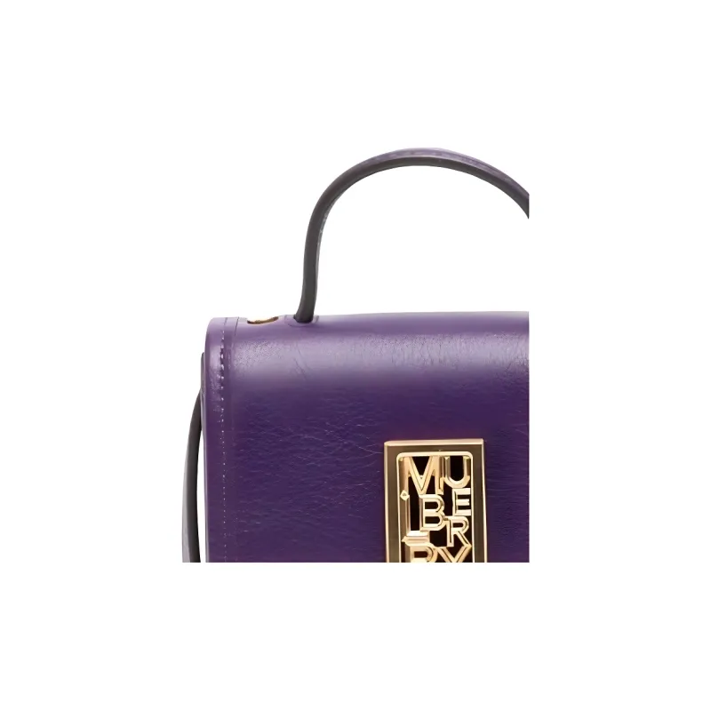 Mulberry Calfskin Handbag Shoulder Bag Crossbody Bag Mini Women's Purple Crystal-4