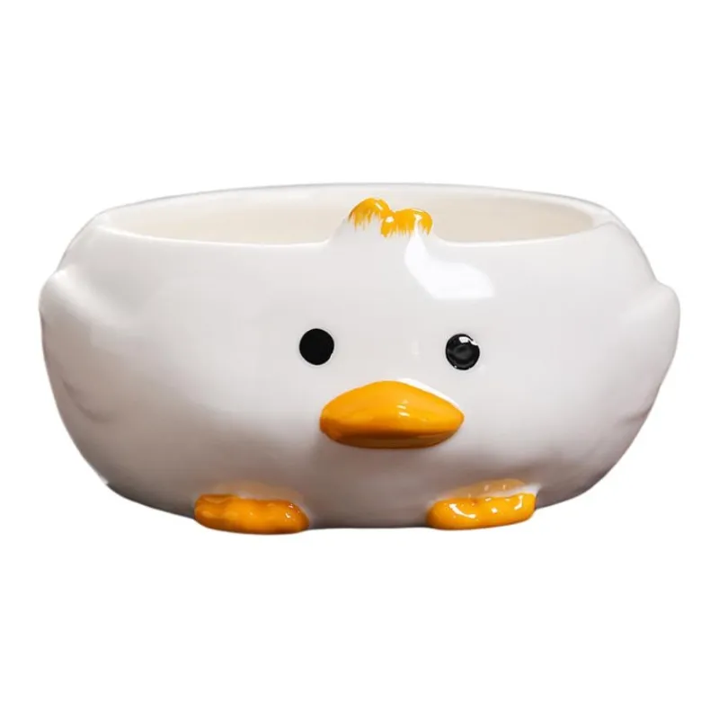 JIANYUJIAFANG Ashtray Ceramic, Ashtray, Creative Cute Duck Cartoon Small Animal Home Living Room Bedroom Office-2
