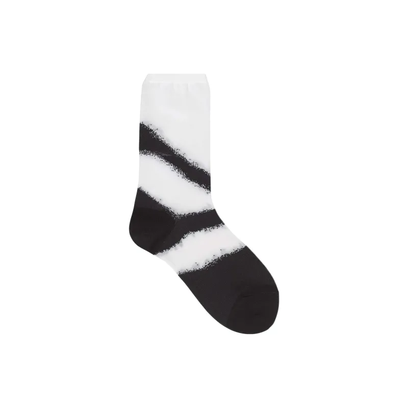 ISSEY MIYAKE Mid Calf Socks Women's Black White-1