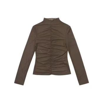CALVIN LUO Crop Tops Women's Brown