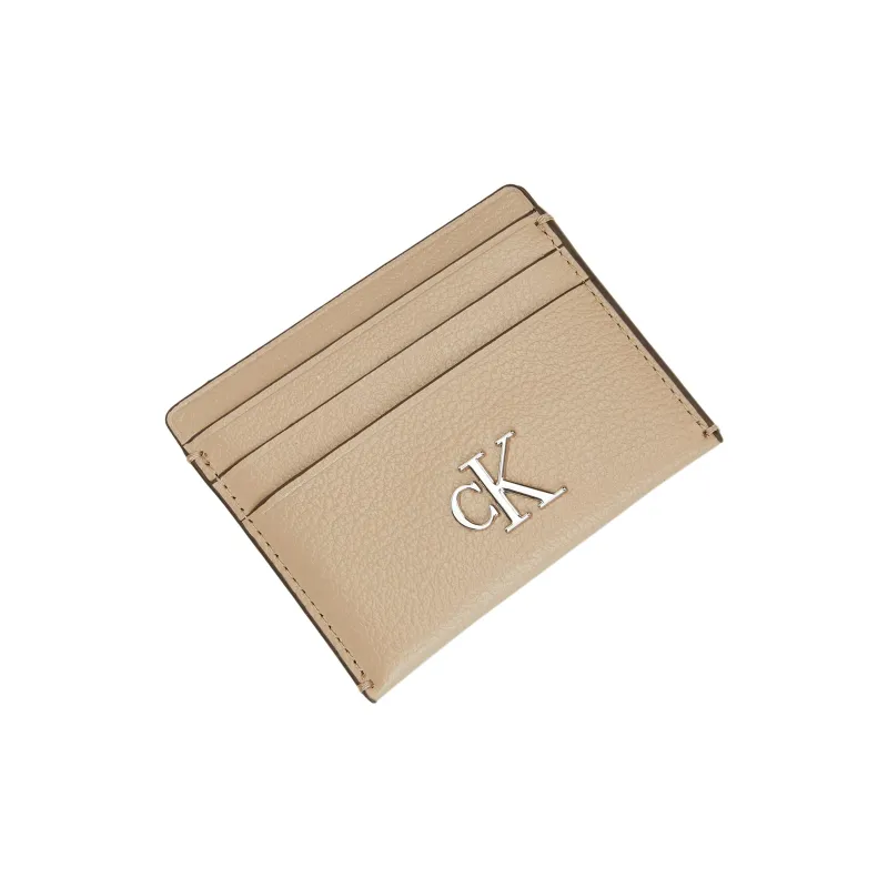 CALVIN KLEIN Minimal Collection Leather Card Holder Women's Nude-1