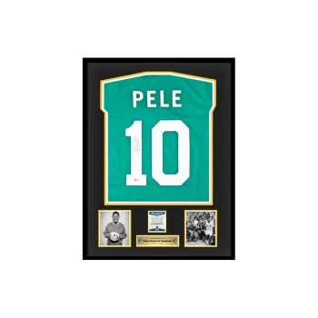Three For New York Cosmos Jersey Beckett Official Certification, Deluxe Framing, Outer Frame Approx. 65x85cm Unisex