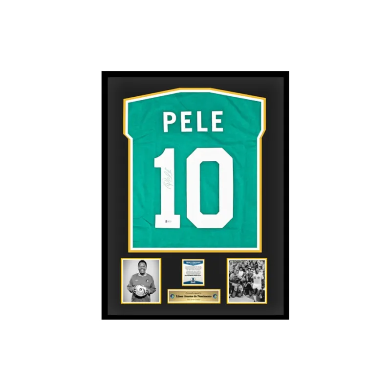 Three For New York Cosmos Jersey Beckett Official Certification, Deluxe Framing, Outer Frame Approx. 65x85cm Unisex-0
