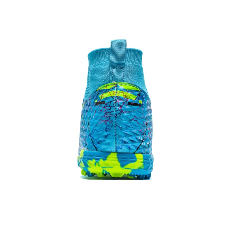 Sportful Soccer Shoes Men Low Top Daytime Blue Broken Studs/Black Neon Green Turf/Blue Neon Green Turf-10
