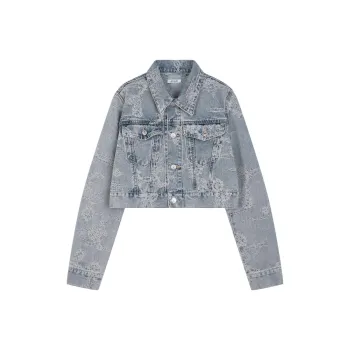 SLY Denim Jackets Women's Light Blue