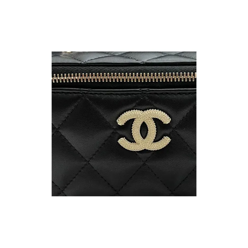 CHANEL Lambskin Shoulder Bag, Crossbody Bag, Handbag Women's Black-1
