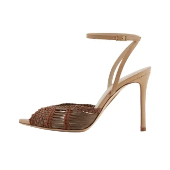 AMANI One Strap Sandals 10cm Women's Brown