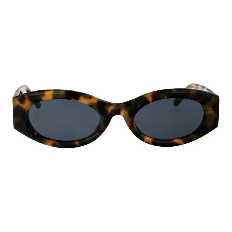 The Attico Acetate Oval Sunglasses Women's Leopard Print-1