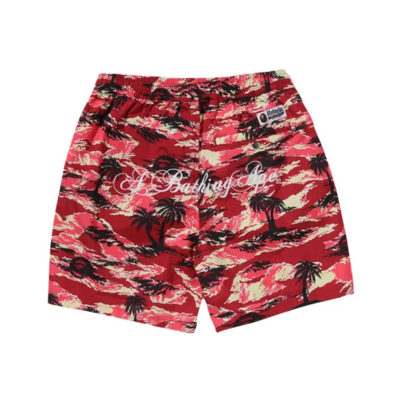 Bape Palm Tree Camo Relaxed Fit Beach Shorts-5
