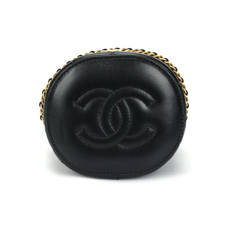 CHANEL Leather Bucket Bags Crossbody Bag, Shoulder Bag Women's Black-3