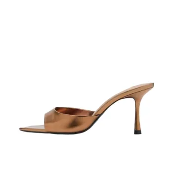 MANGO Slide Slippers Women's Gold