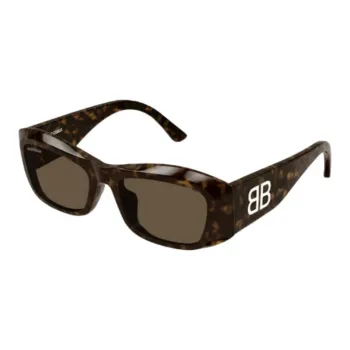 Balenciaga Plate Frame Rectangular Sunglasses Unisex Tortoiseshell