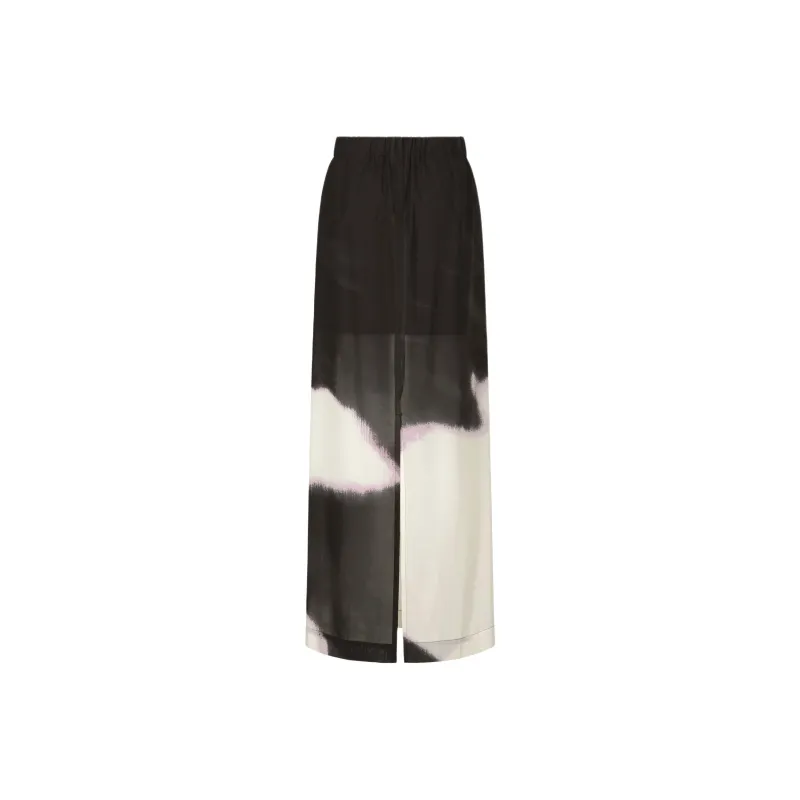ISSEY MIYAKE Casual Long Skirt Women's Black White-1