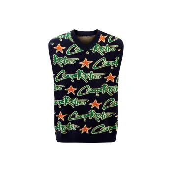 CoosRetro Tank Tops Men Navy Blue