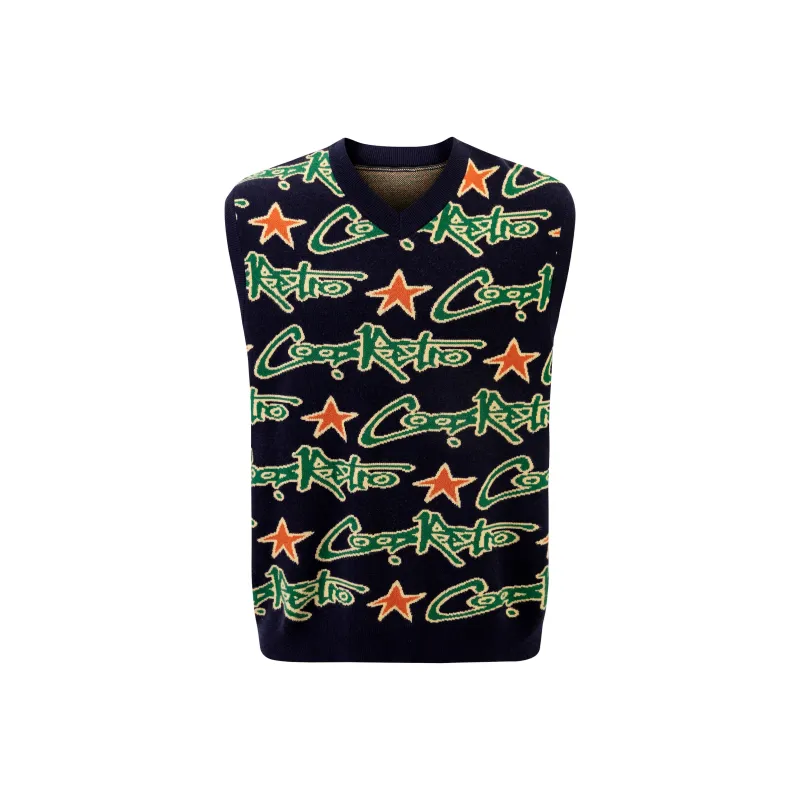 CoosRetro Tank Tops Men Navy Blue-0