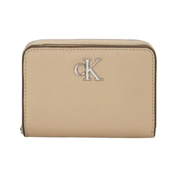 CALVIN KLEIN Calfskin Wallet Medium Size Women's Ceramic Color