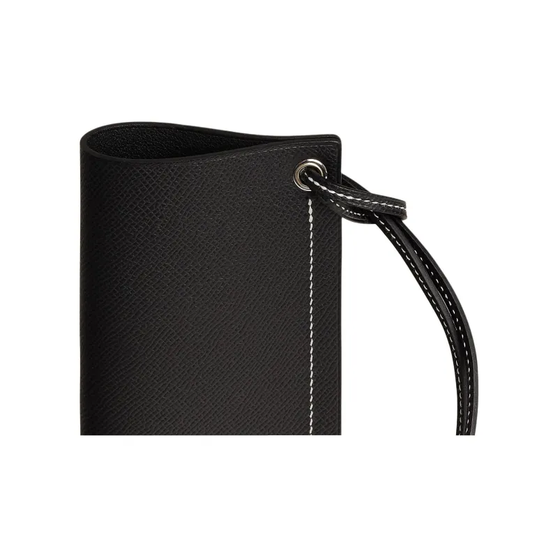 HERMES H Sellier Epsom Calfskin Eyeglass Pouch Medium Size Women's 89 Noir Black-1