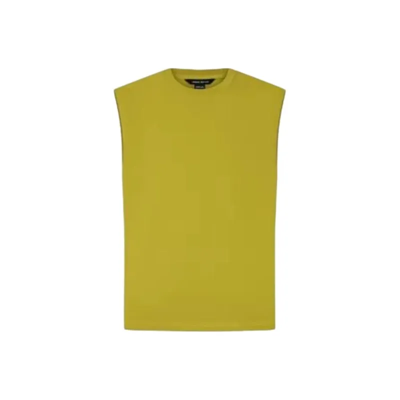 URBAN REVIVO Tank Tops Men Yellow Green-0