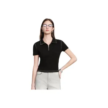 HENGZE T Shirts Women's Obsidian Black