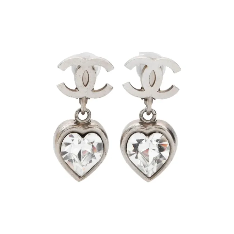 CHANEL 2004 Heart Drop Clip on Earrings-0