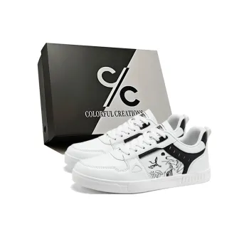 Colorful Creations Anti Slip Wear Resistant Low Top Skateboard Shoes Men's White Box