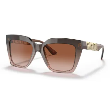 VERSACE Acetate Irregular Shape Sunglasses Unisex Light Brown
